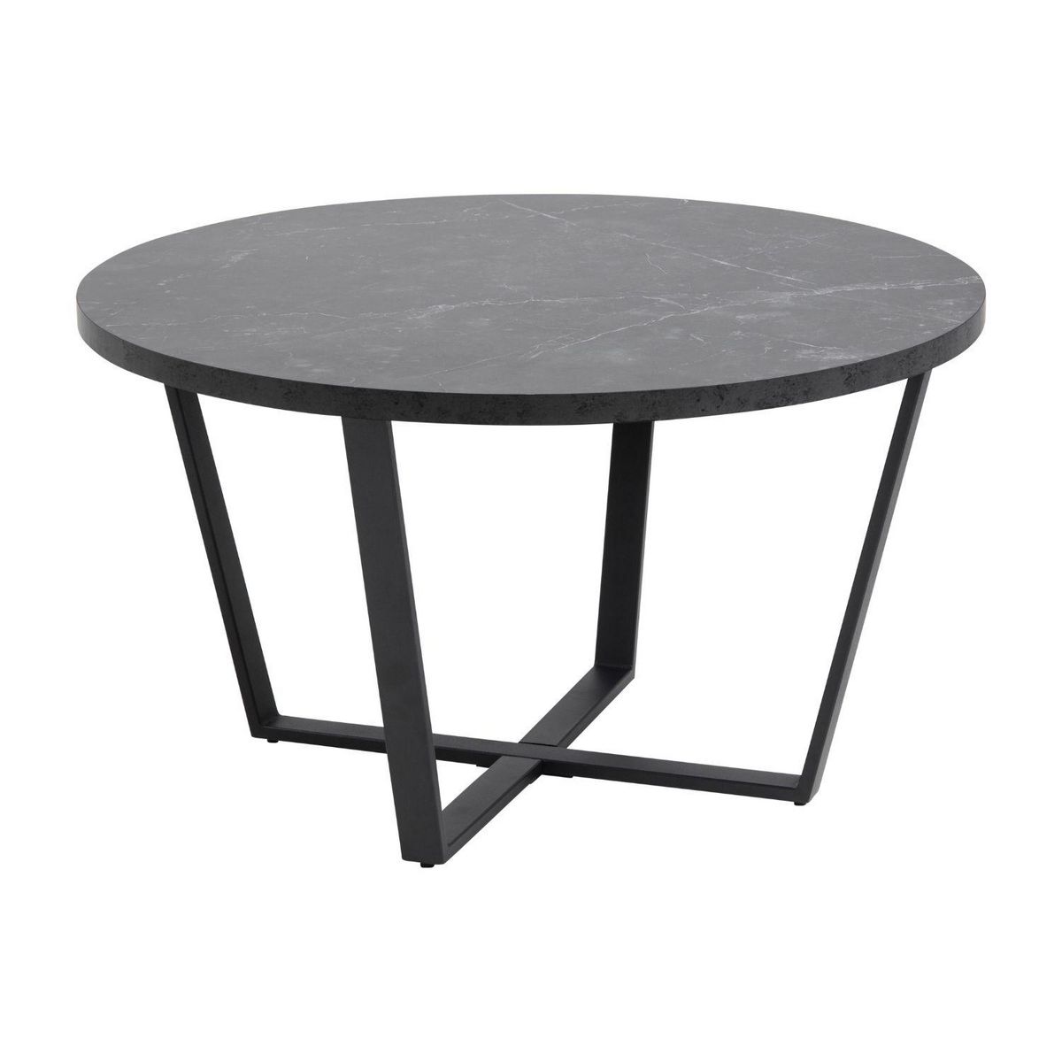 CONCEPT USINE Table basse ronde effet marbre noir HARLEM