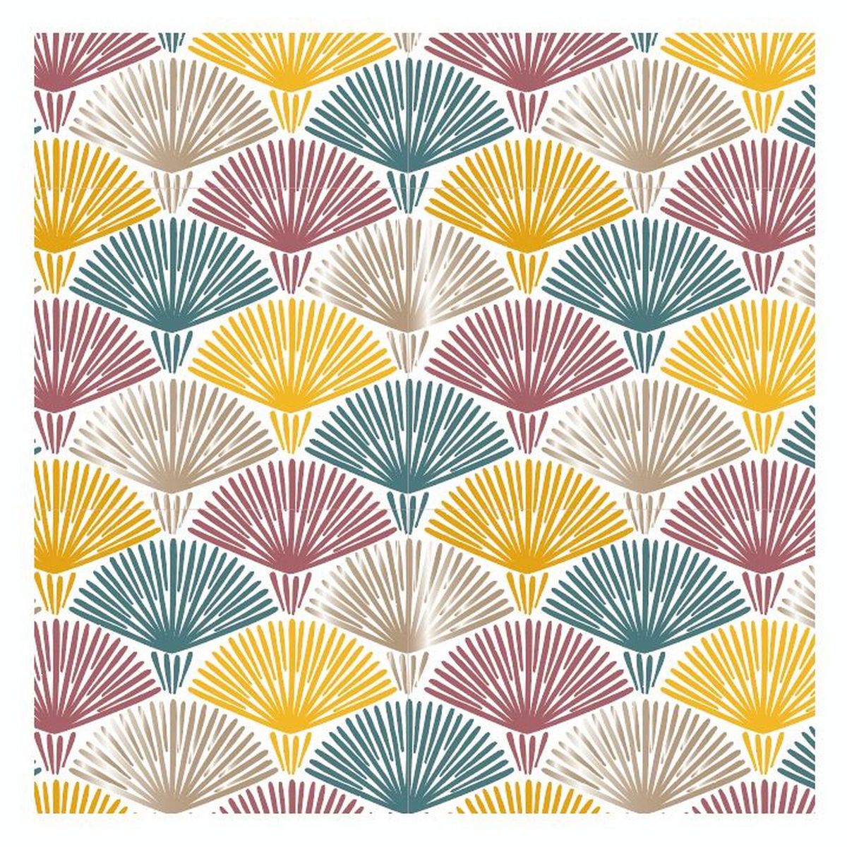 ACTUEL Serviettes décorées 33cm 3 plis X20 dé or japanese fans