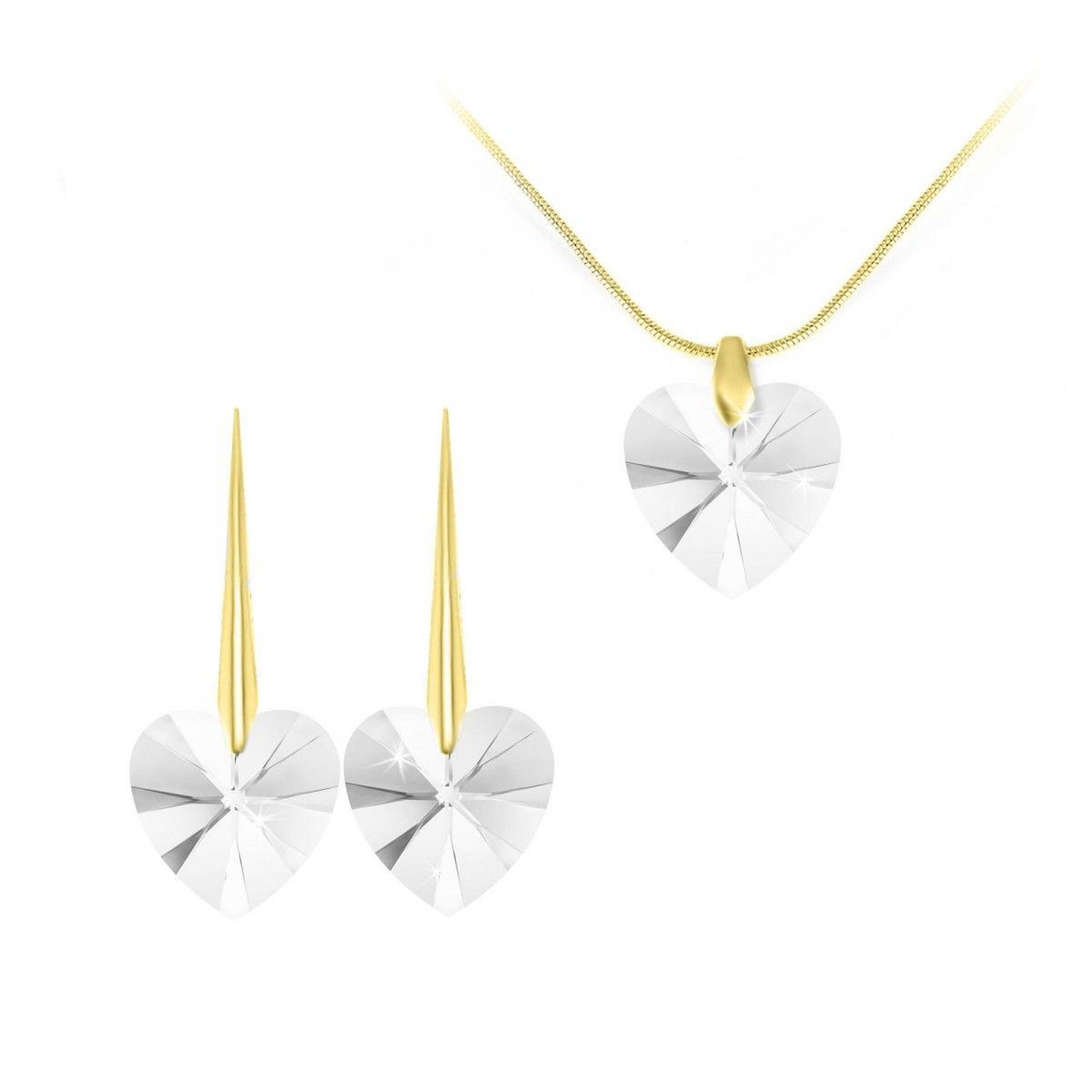 SC BOHEME Parure collier et boucles d'oreilles coeurs SC Bohème orneés de Cristaux scintillants