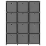 VIDAXL Etagere a 12 cubes avec boîtes Gris 103x30x141 cm Tissu