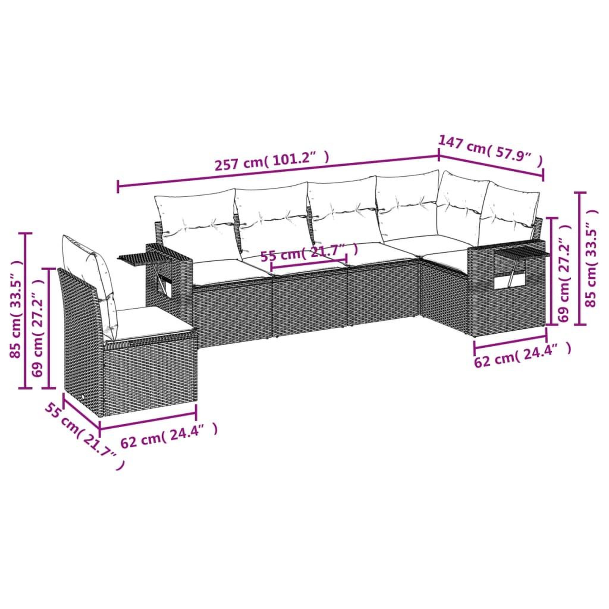 Voir la diapositive 3 : VIDAXL Salon de jardin 6 pcs avec coussins noir resine tressee
