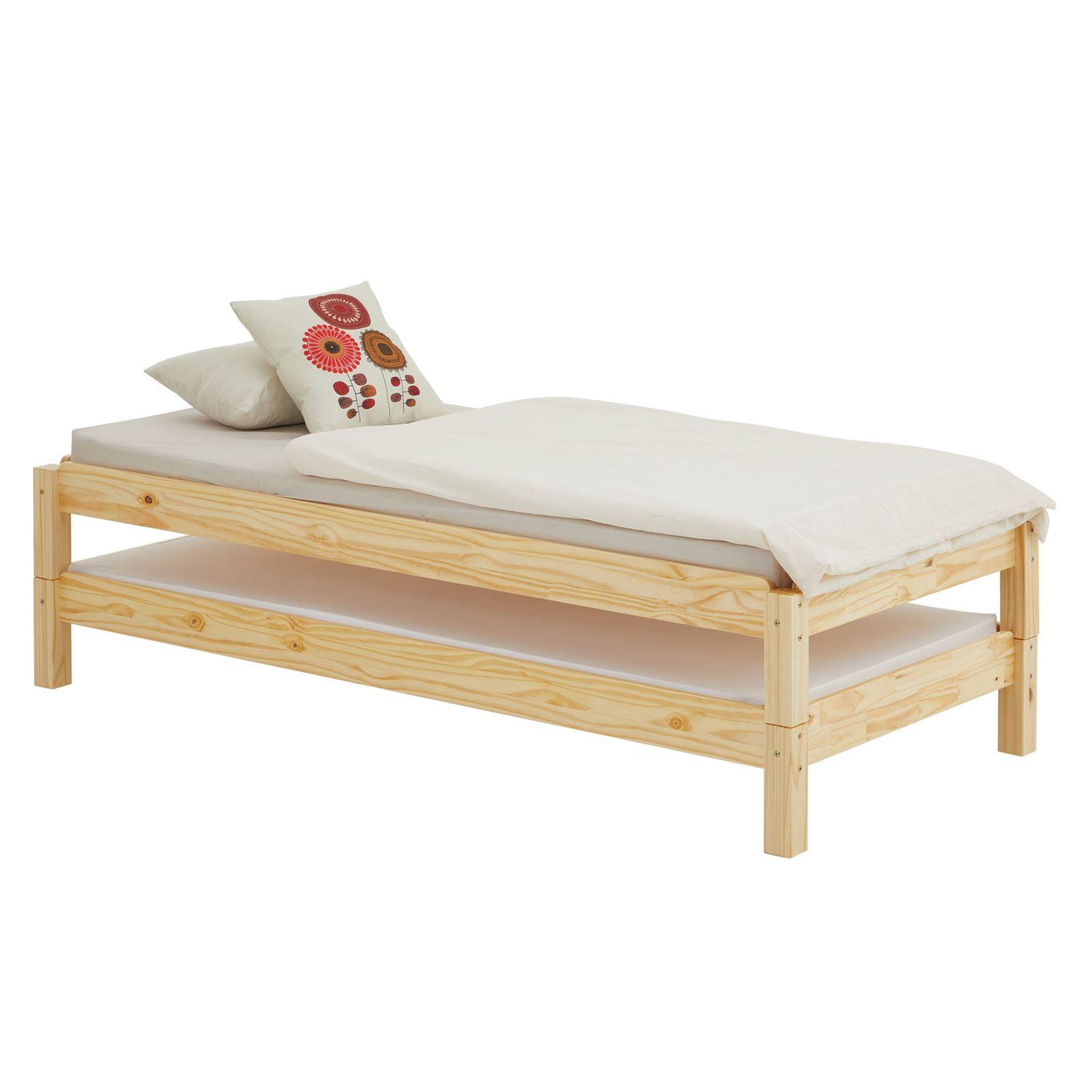 Voir la diapositive 1 : IDIMEX Lot de 2 lits superposables 90x200 cm RINO en pin