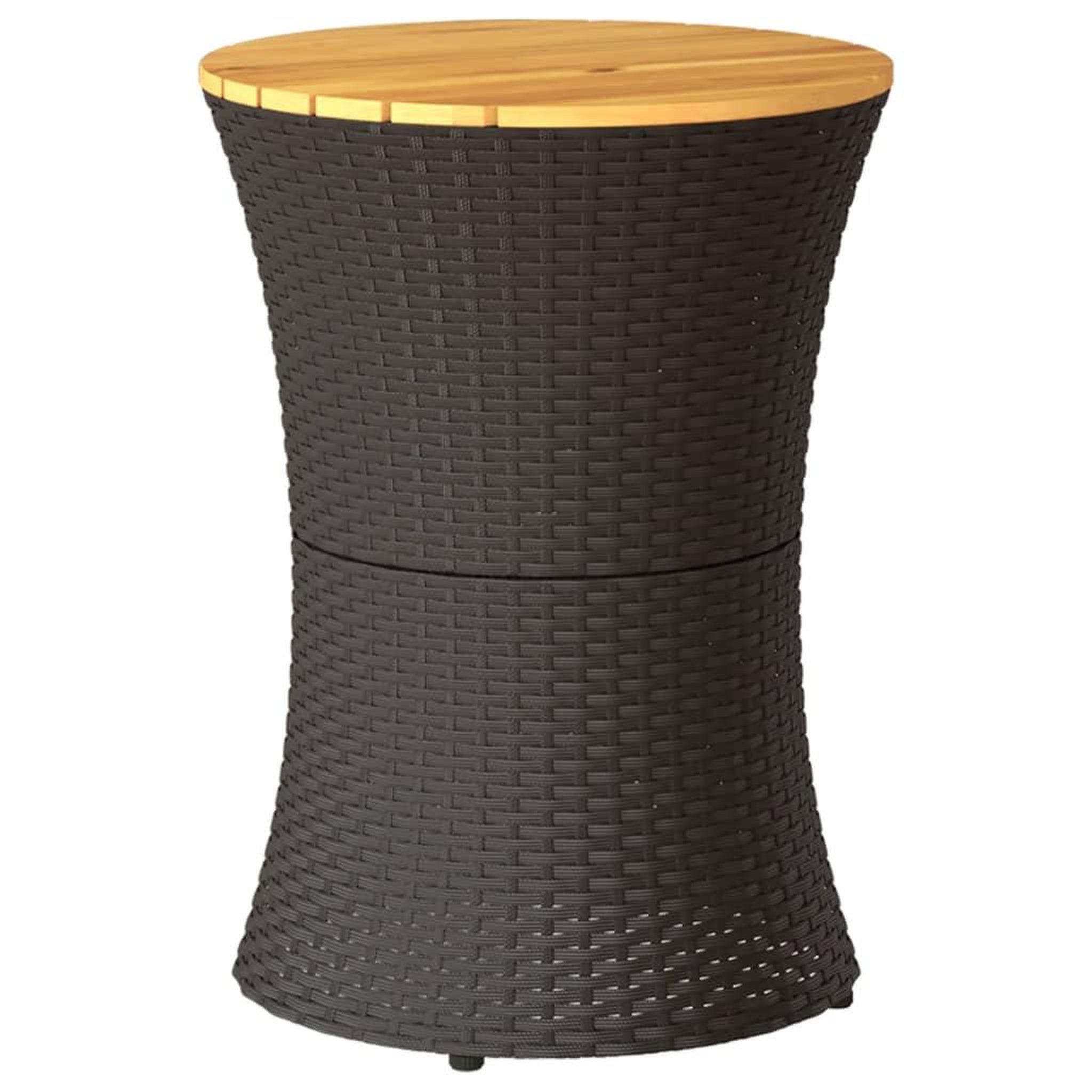 Voir la diapositive 2 : VIDAXL Table d'appoint de jardin forme tambour noir rotin bois massif