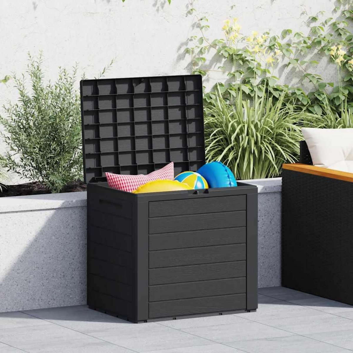 VIDAXL Boîte de stockage jardin Anthracite 58,5x46x55 cm Polypropylene