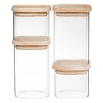 FIVE Lot de 4 Bocaux  Empilables  15cm Transparent