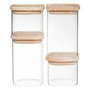 Voir la diapositive 1 : FIVE Lot de 4 Bocaux  Empilables  15cm Transparent