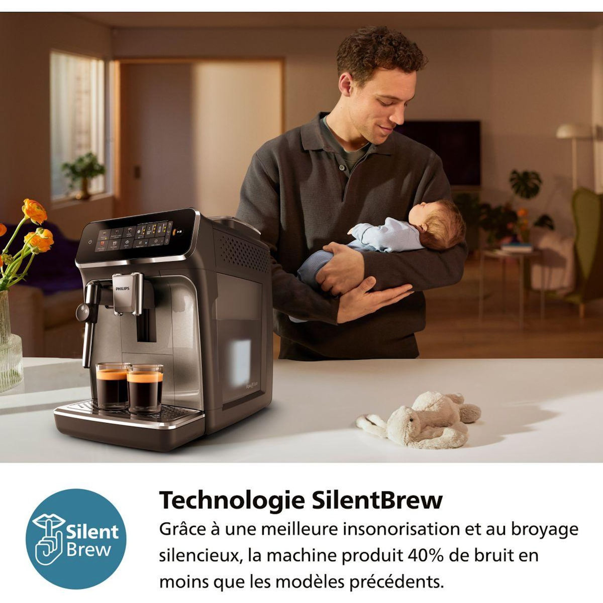 Philips Expresso Broyeur Silent Brew EP3329/70