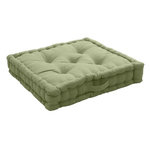 Paris Prix Coussin de Sol Uni  Panama  50x50cm Vert Olive