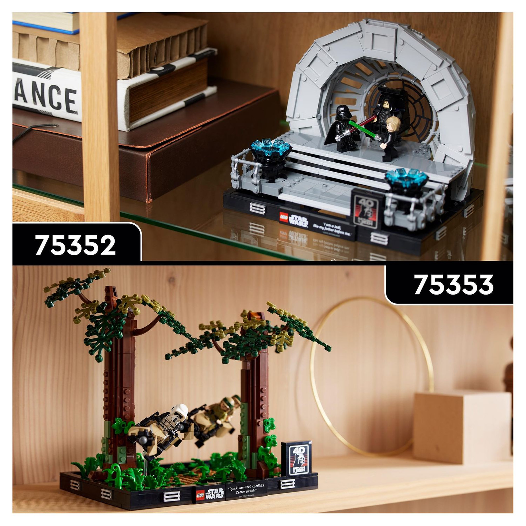 Voir la diapositive 7 : LEGO Star Wars 75353 Diorama de la Course-Poursuite en Speeder sur Endor, Maquette avec Luke Skywalker, Princesse Leia et Scout Trooper plus Speeder Bikes, Collection Le Retour du Jedi