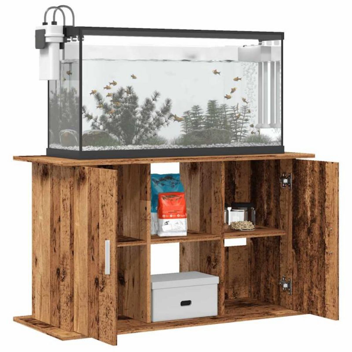 VIDAXL Support pour aquarium vieux bois 101x41x58 cm bois d ingénierie