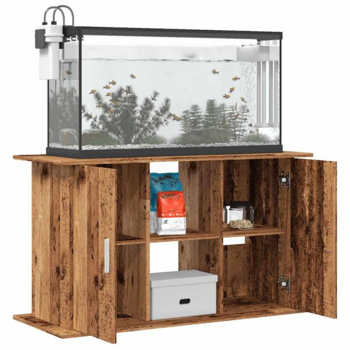 VIDAXL Support pour aquarium vieux bois 101x41x58 cm bois d ingénierie