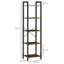 Voir la diapositive 3 : HOMCOM Étagère bibliothèque style industriel H154 cm 5 étagères acier noir panneaux particules aspect bois vieilli