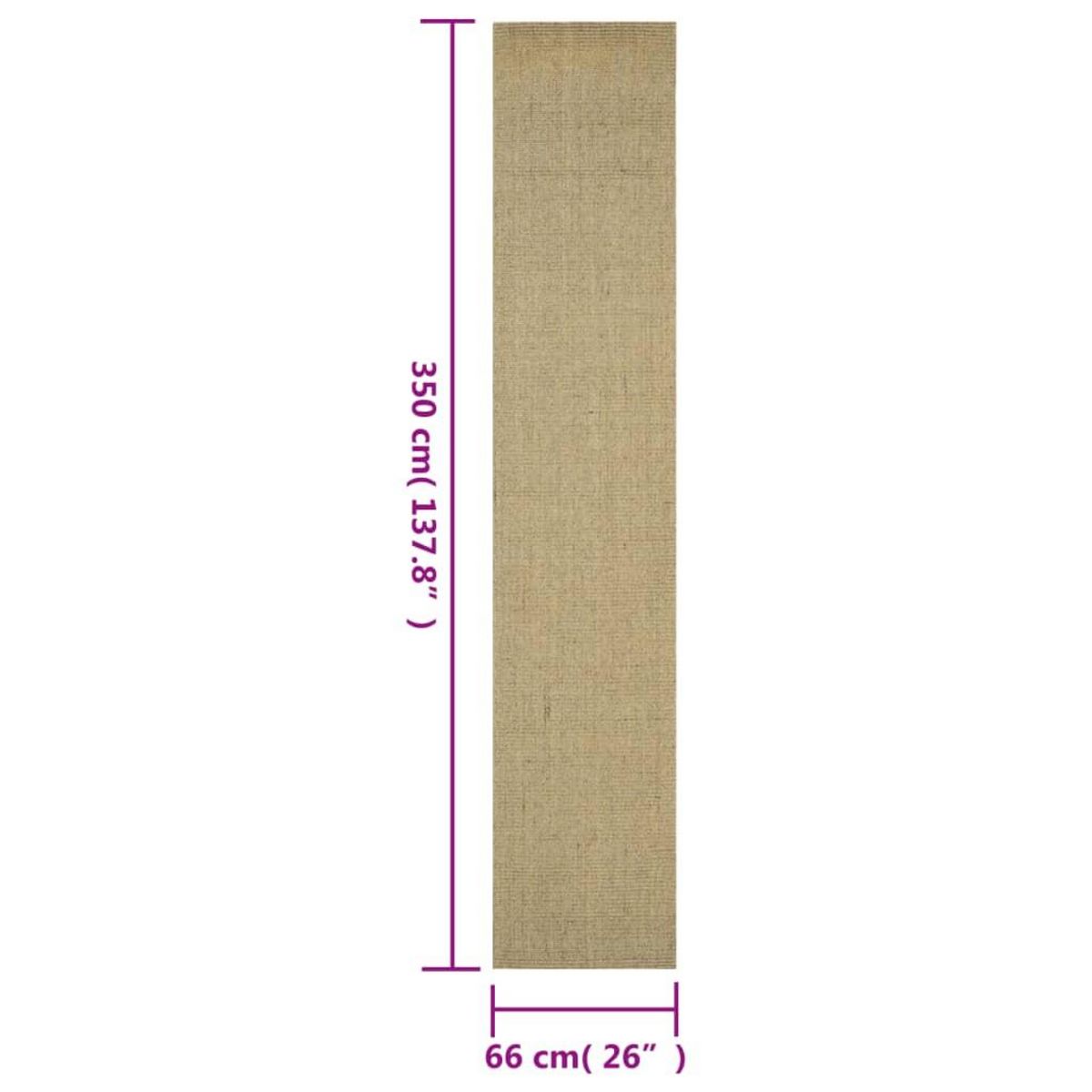 VIDAXL Tapis Sisal naturel 66x350 cm Vert