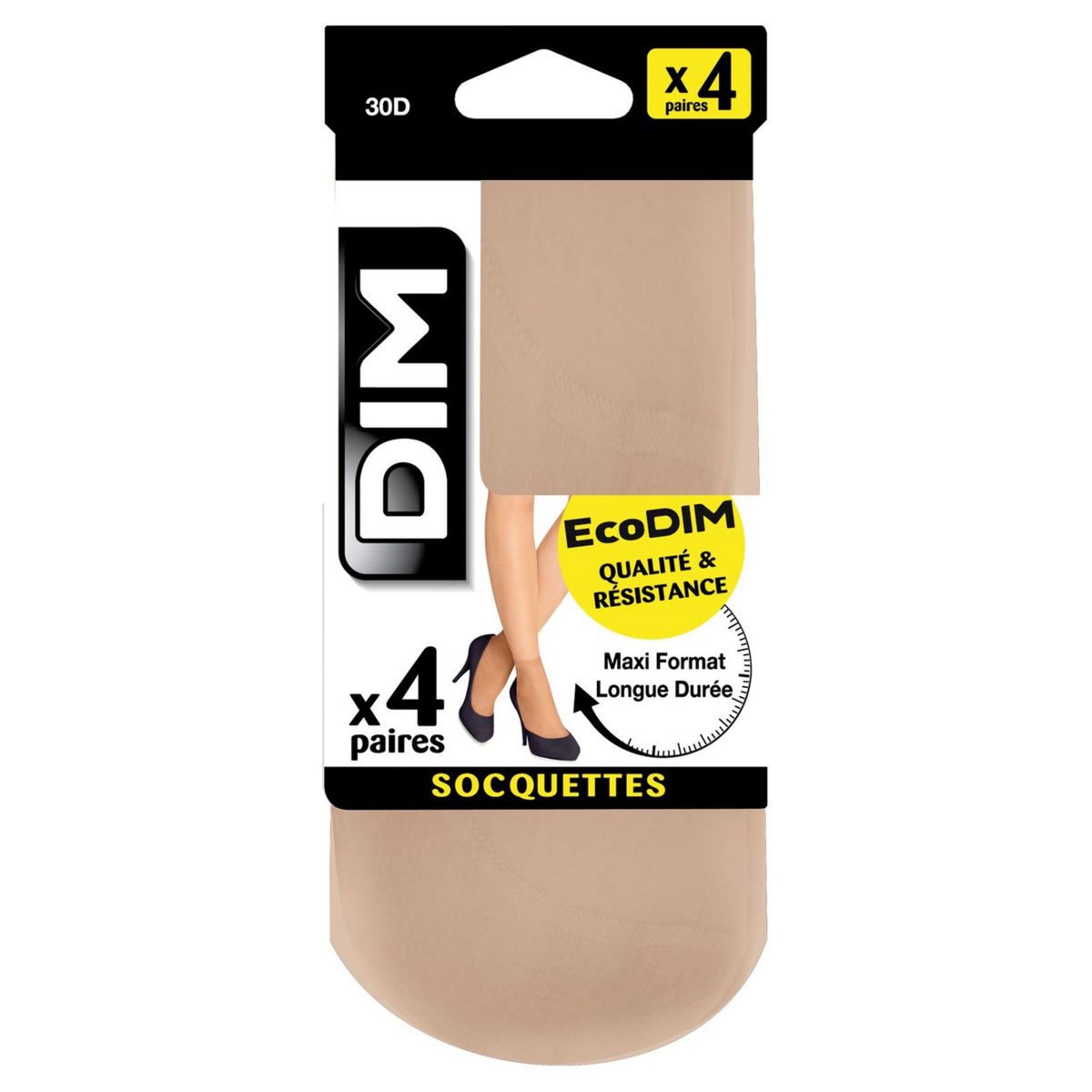 DIM Socquettes ecodim beiges 30D taille 35/41 x4