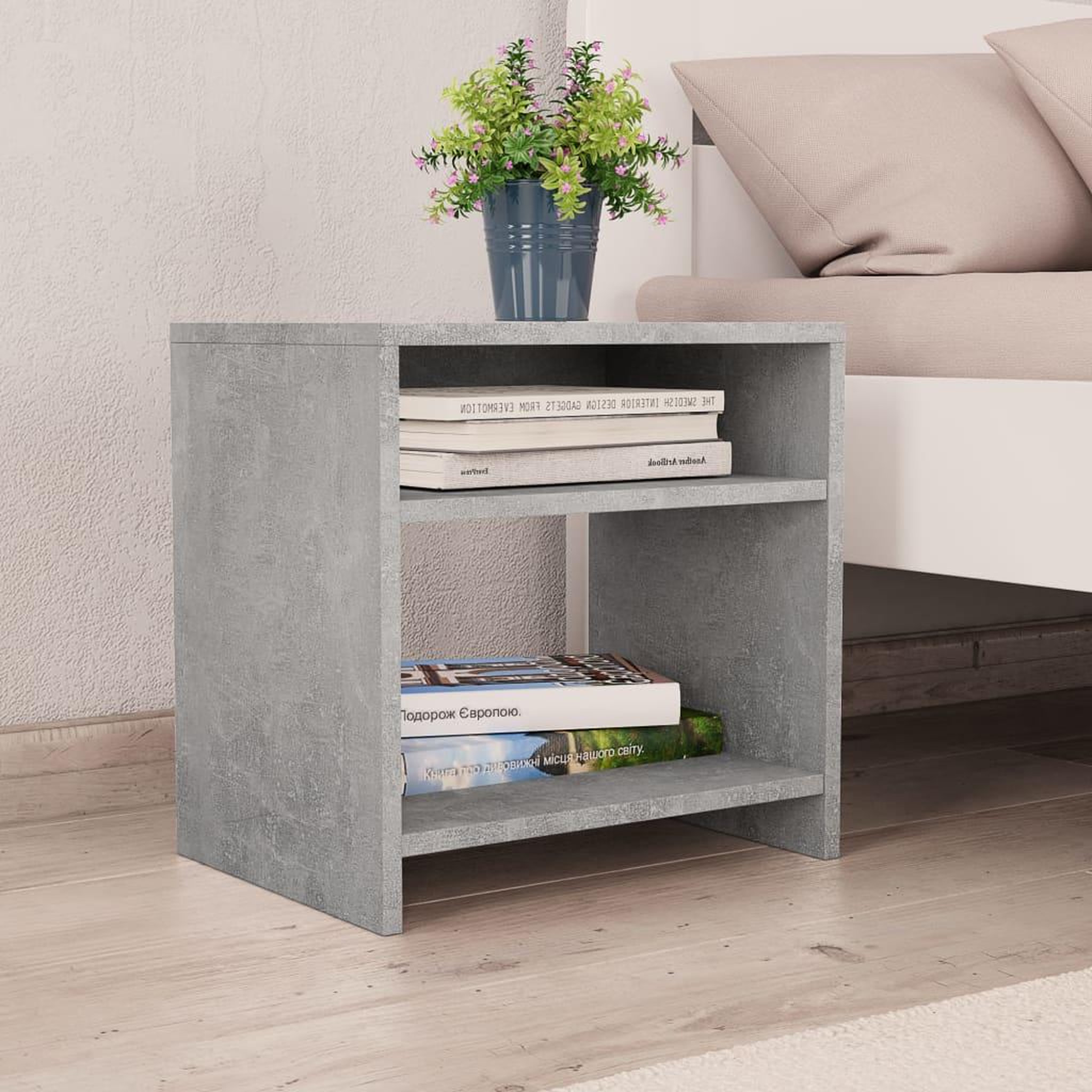 VIDAXL Table de chevet Gris beton 40x30x40 cm Bois d'ingenierie