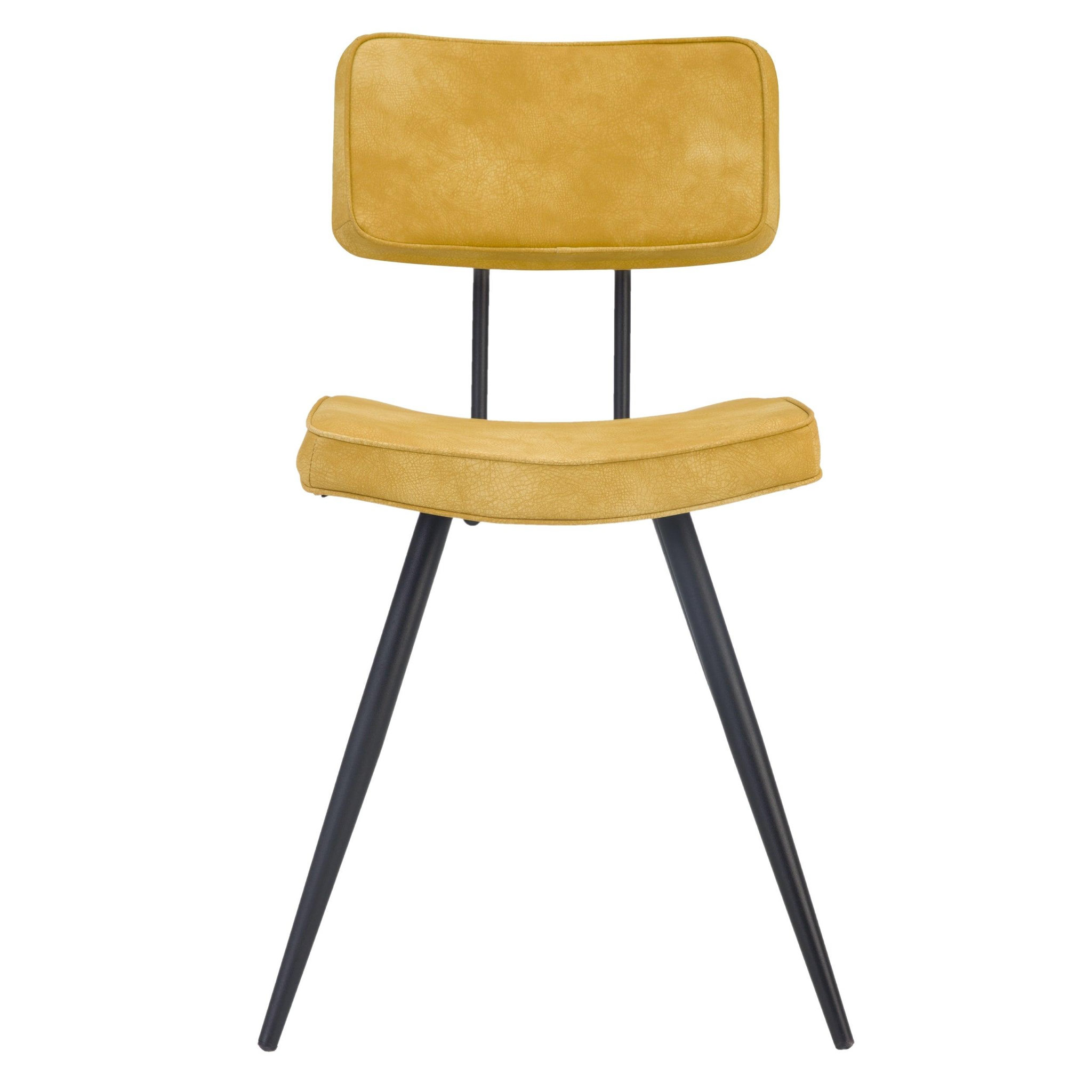 Voir la diapositive 5 : MAISON PAVANE Lot de 2 chaises en cuir synthétique jaune-texas