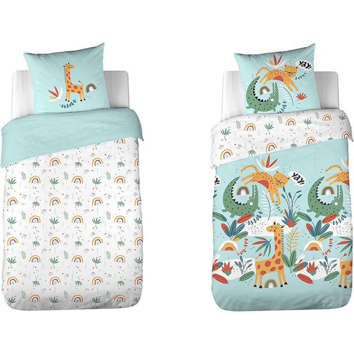 Home collection Parure housse de couette 2pcs 140x200cm 100%coton 57fils poumba