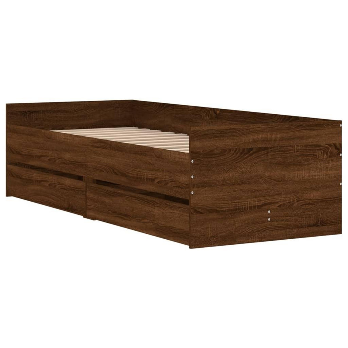 VIDAXL Cadre de lit avec tiroirs sans matelas chene marron 90x190 cm