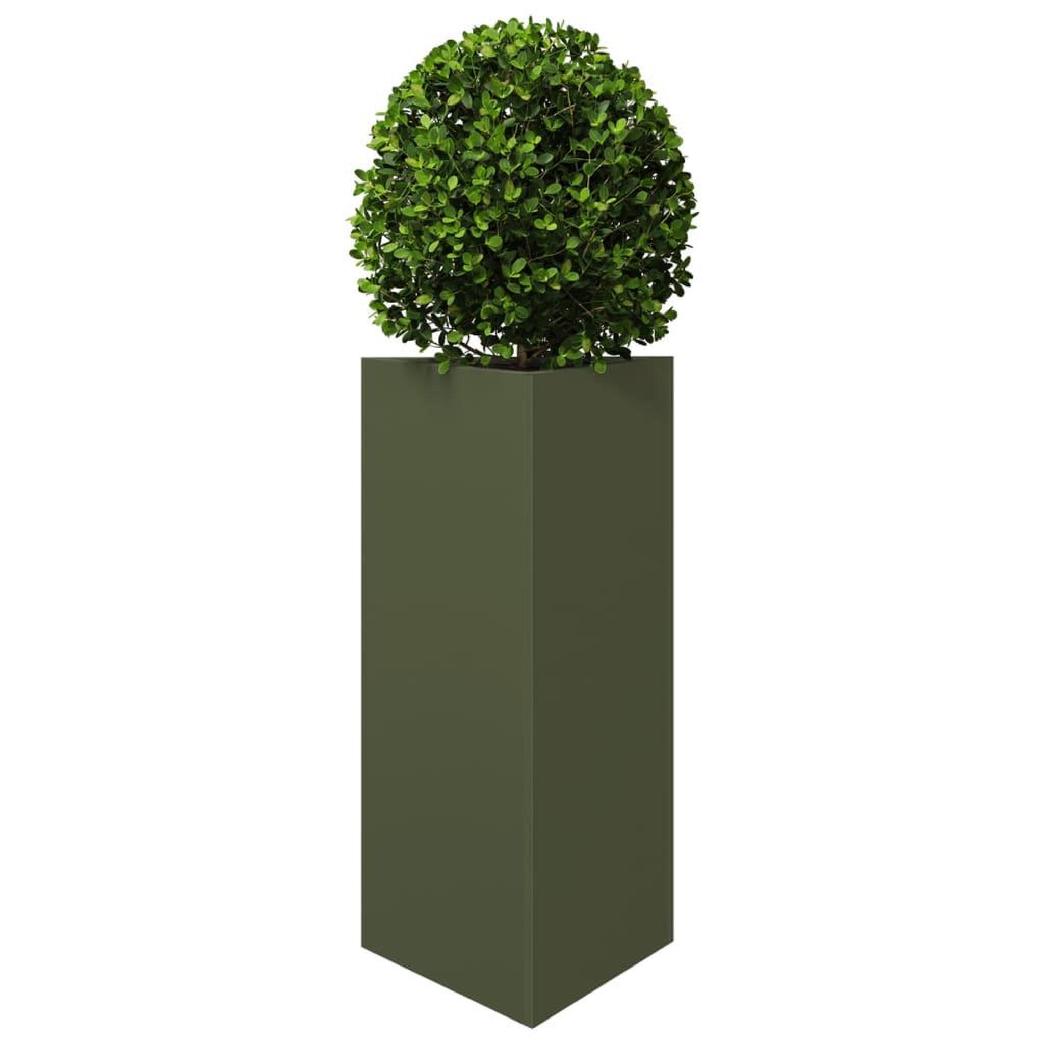 Voir la diapositive 4 : VIDAXL Jardinieres 2 pcs vert olive triangulaire 40x34,5x70 cm acier