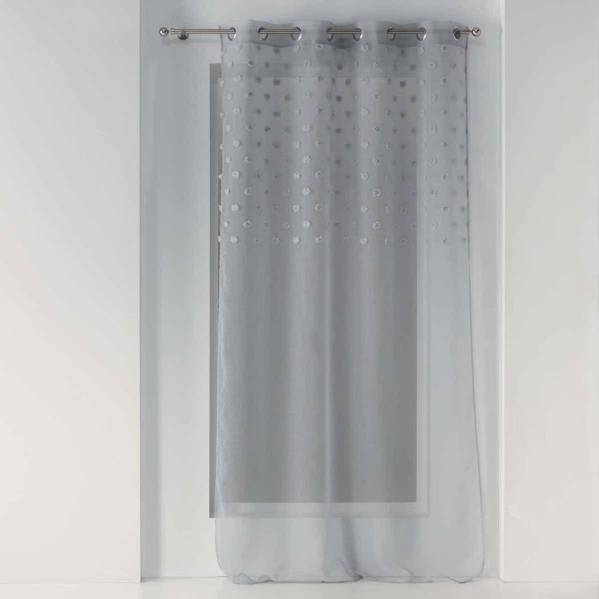 Douceur d'Intérieur Rideau voilage à œillets  mélusine  140x240cm gris