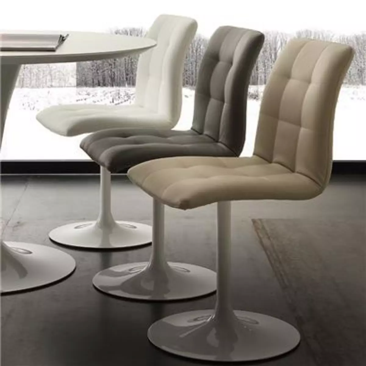 NOUVOMEUBLE Chaise de salle à manger blanche design CESARIO