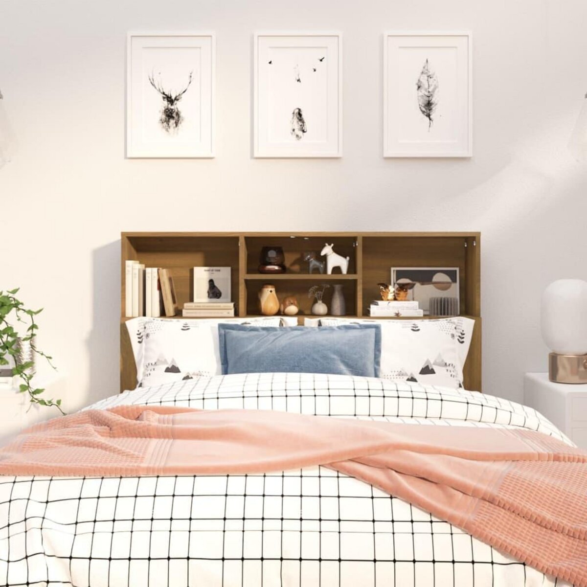 VIDAXL Armoire de tete de lit Chene marron 120x19x103,5 cm