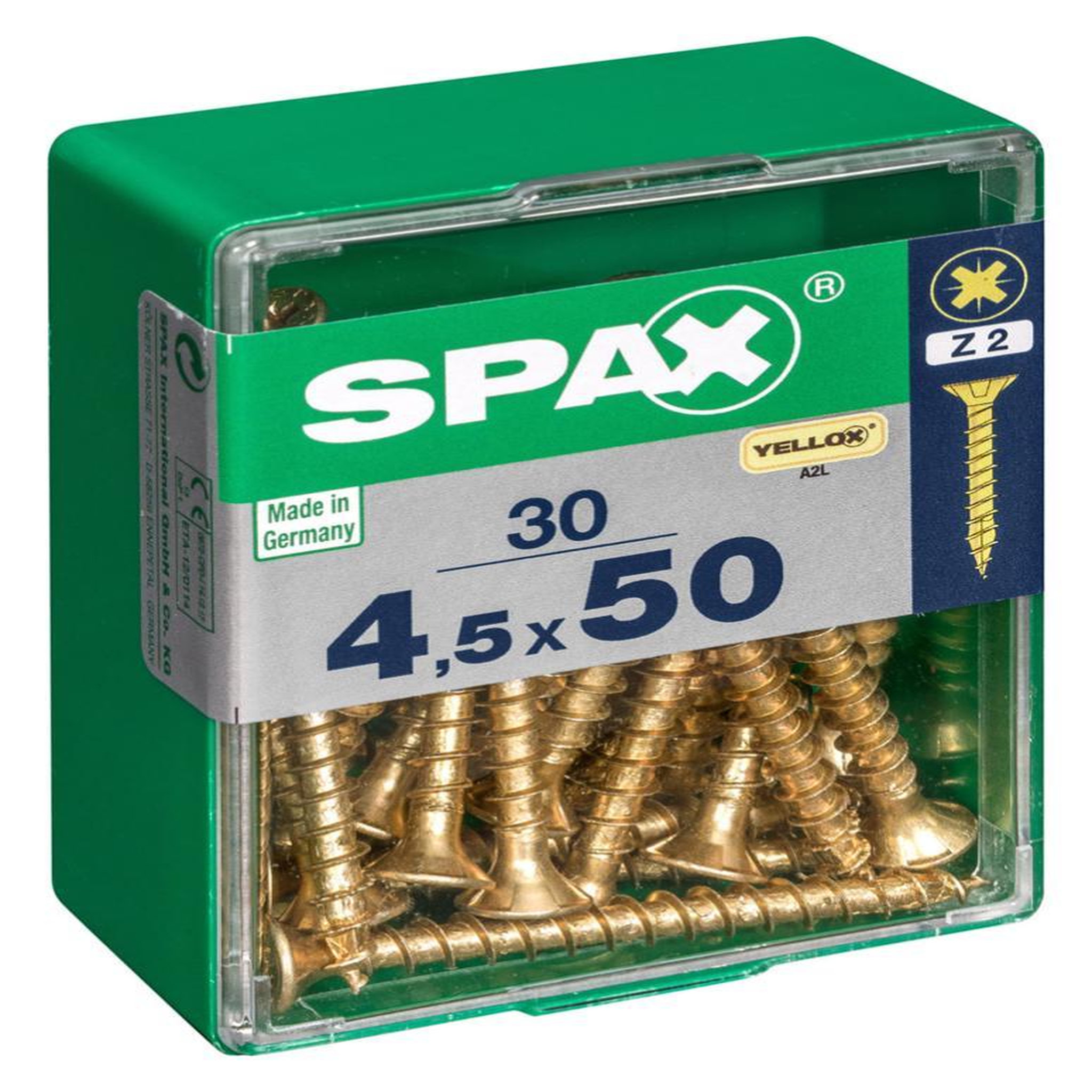 CENTRALE BRICO Lot de 30 vis acier tête fraisée SPAX, Diam.4.5 mm x L.50 mm