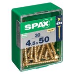 CENTRALE BRICO Lot de 30 vis acier tête fraisée SPAX, Diam.4.5 mm x L.50 mm