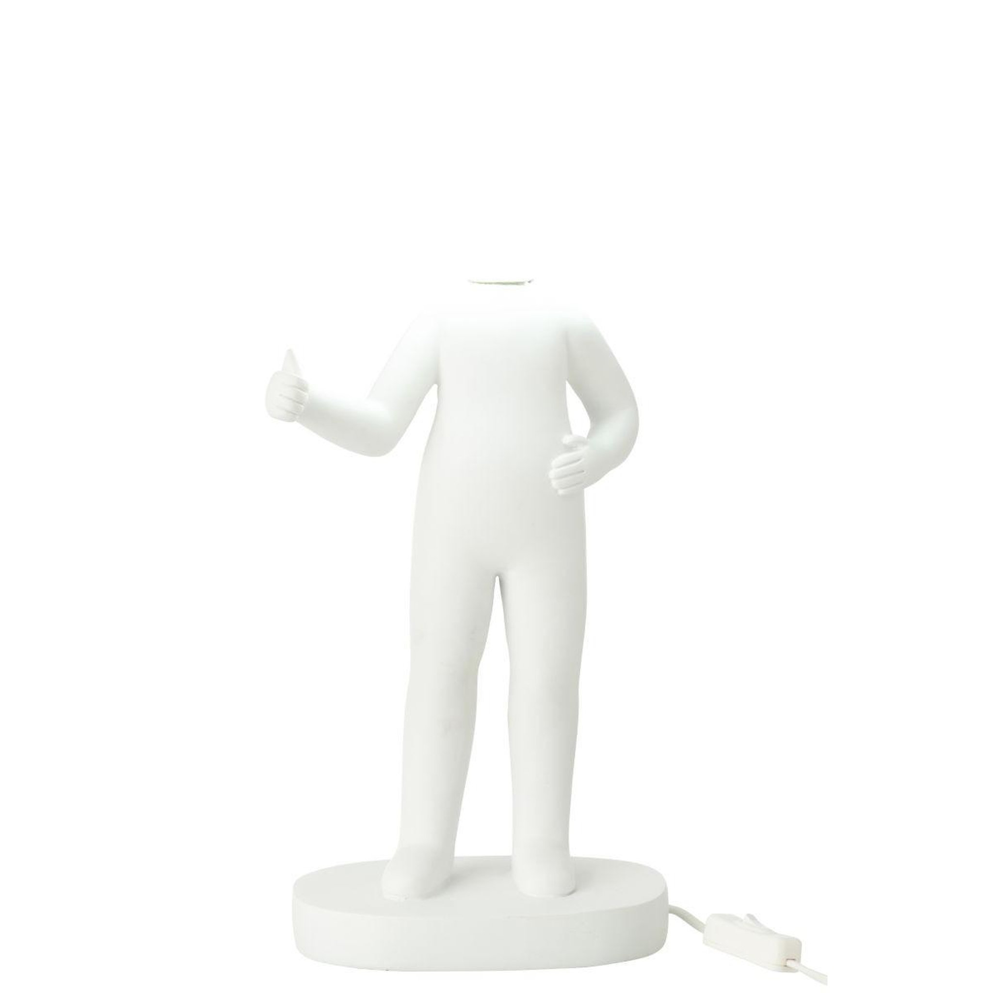 Voir la diapositive 2 : J-LINE Lampe à poser en résine  pouces  44cm blanc