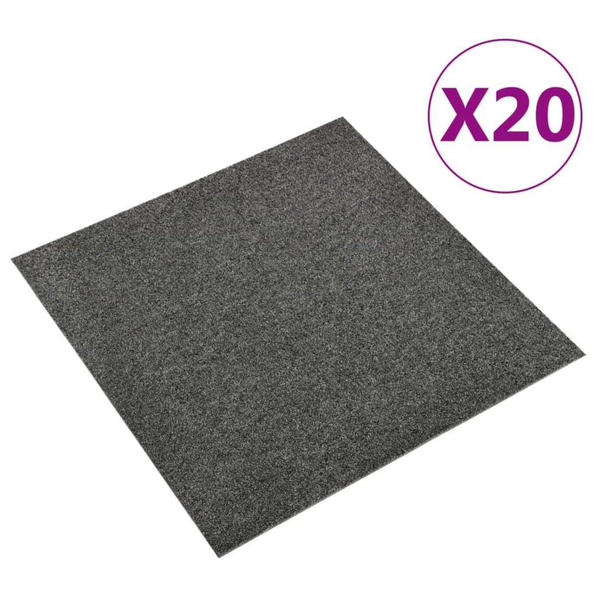 VIDAXL Dalles de tapis de sol 20 pcs 5 m^2 50x50 cm Anthracite