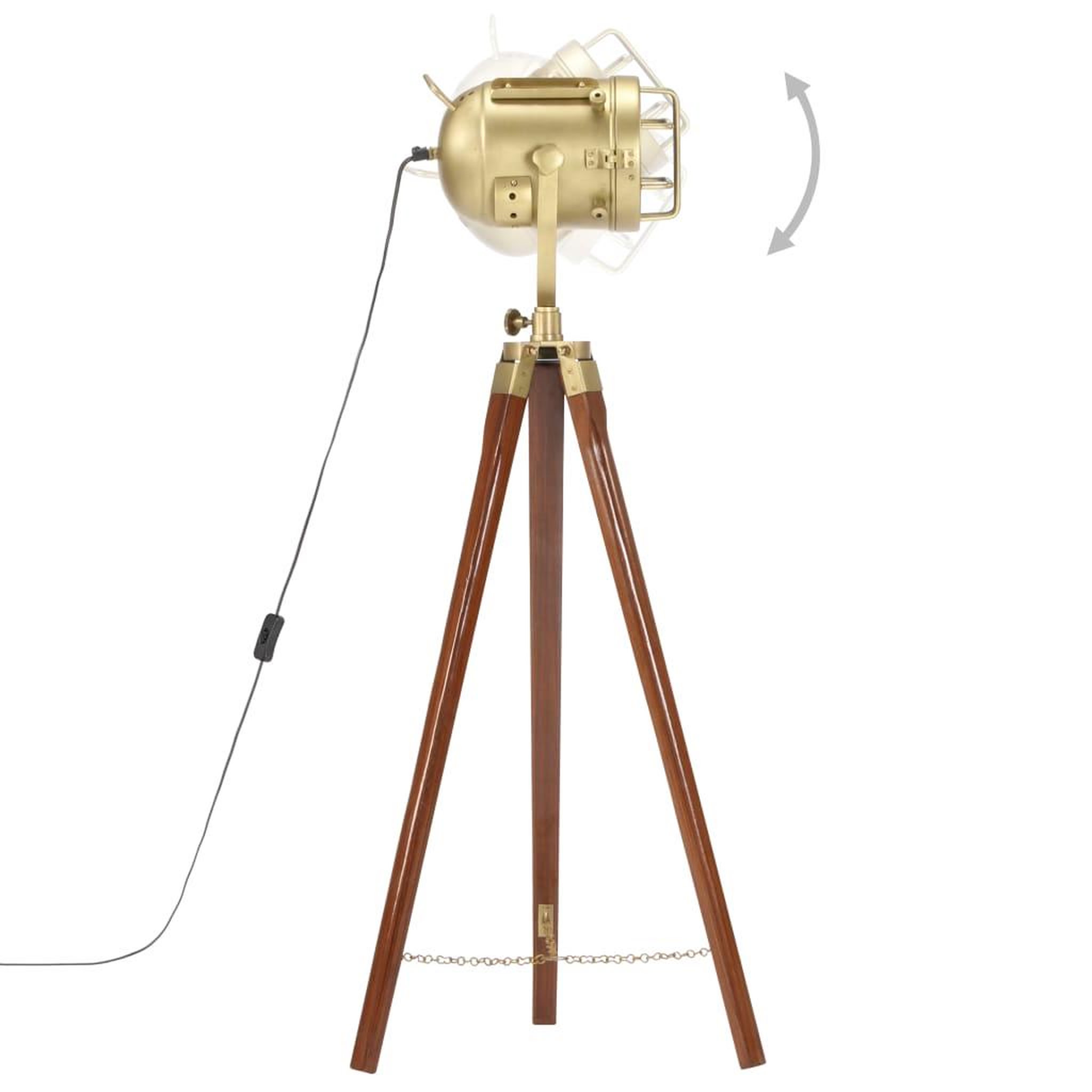 Voir la diapositive 4 : VIDAXL Lampadaire a trepied bois de manguier massif 97 cm