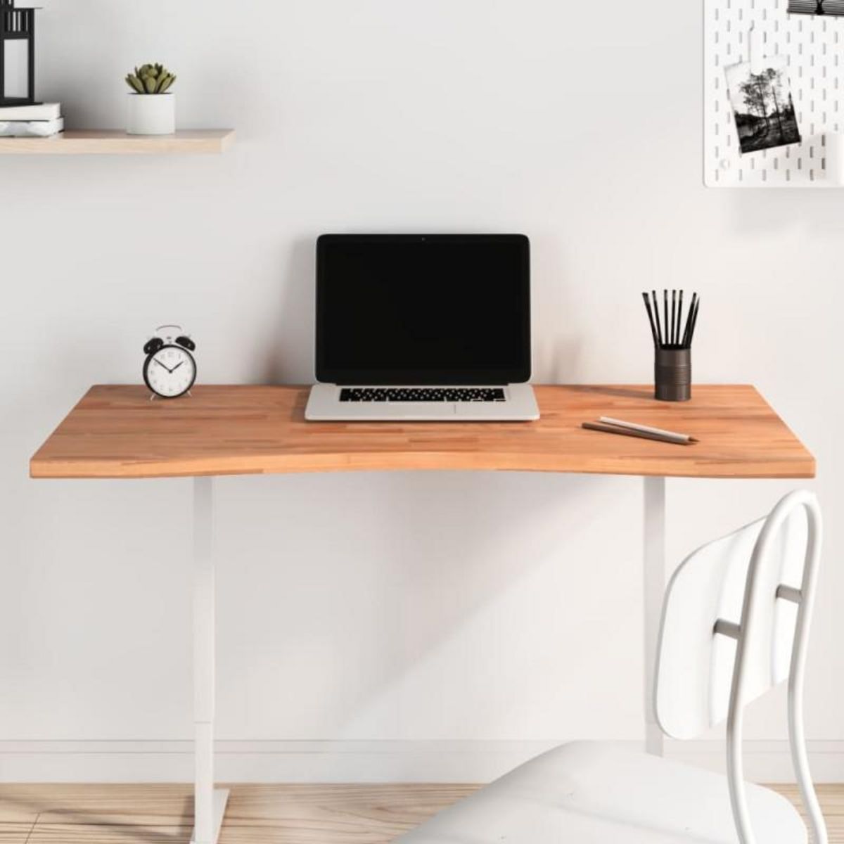 VIDAXL Dessus de bureau 110x(50 55)x2,5 cm bois massif de hêtre