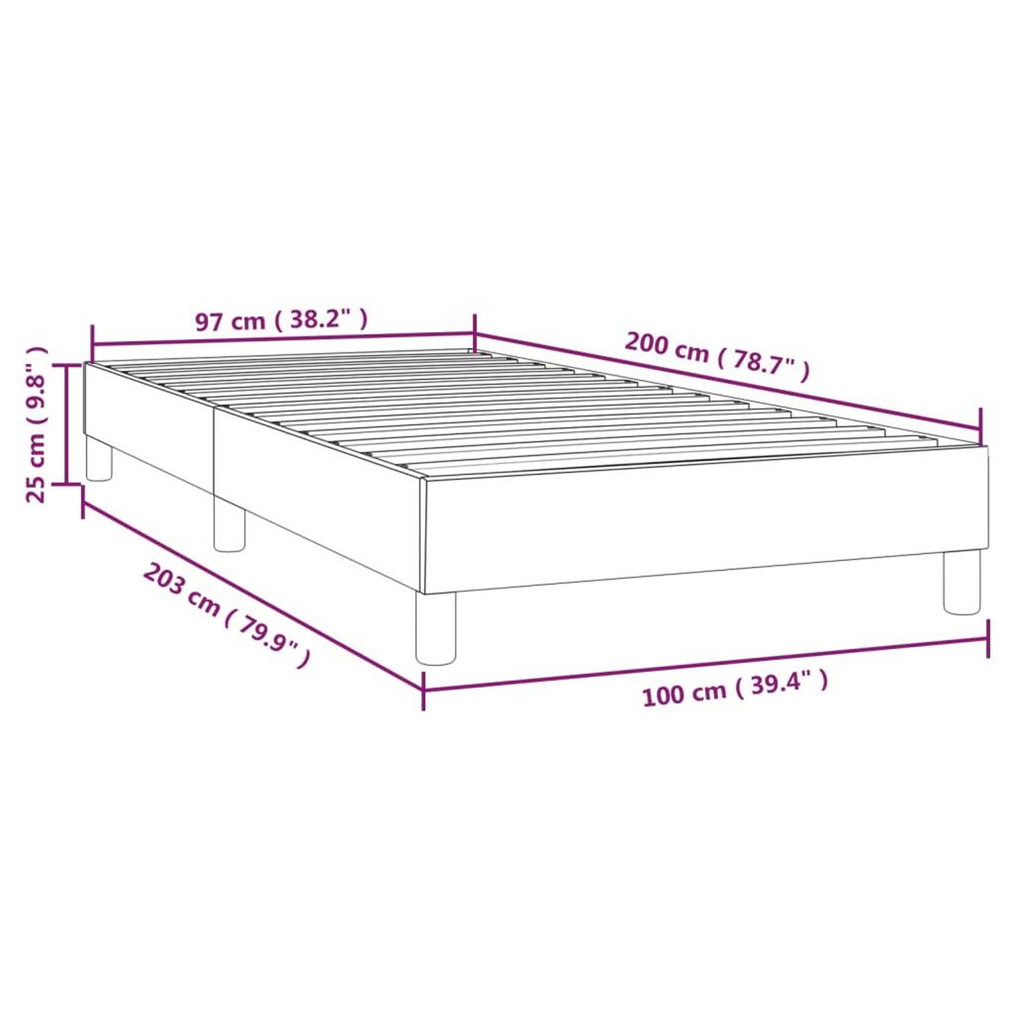 Voir la diapositive 6 : VIDAXL Cadre de lit sans matelas rose 100x200 cm velours