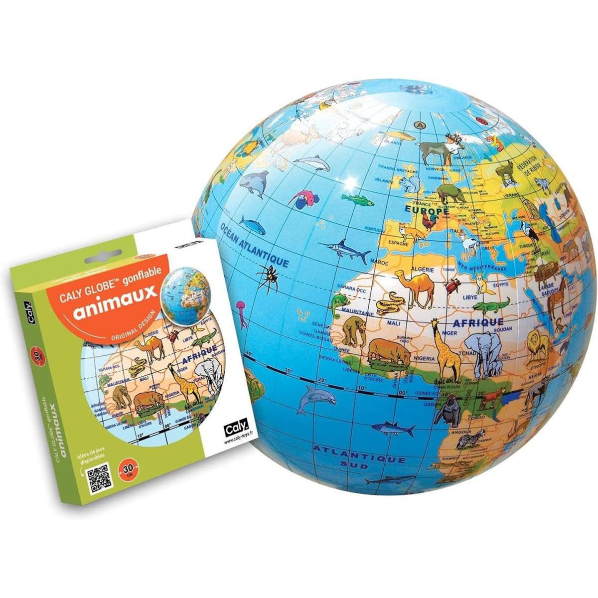 BASS & BASS Globe terrestre Gonflable Animaux 30cm