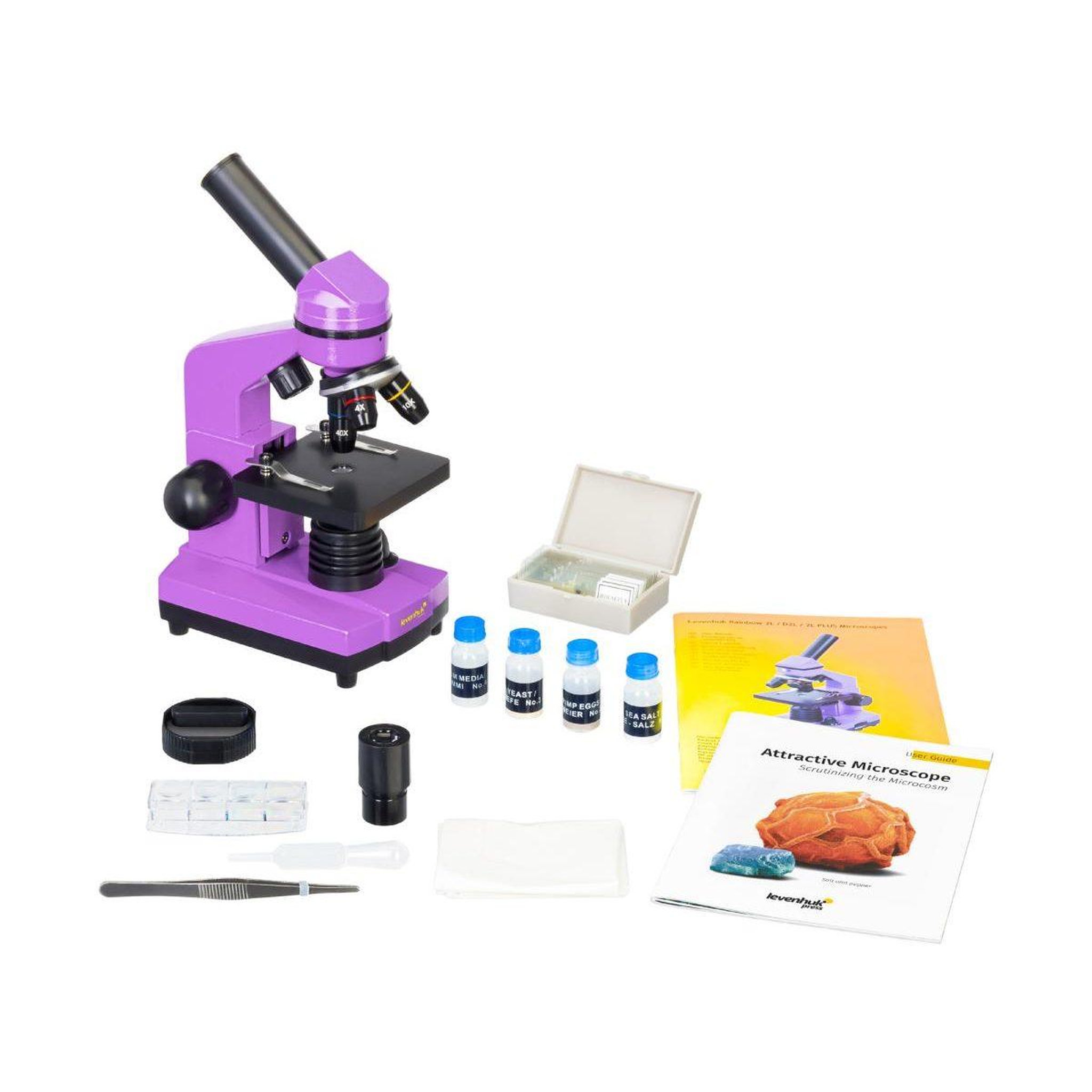 Voir la diapositive 2 : LEVENHUK Microscope  rainbow 2l amethyst (en)