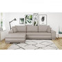 Voir la diapositive 2 : MARKET24 Canapé d'angle convertible réversible + coffre de rangement - Tissu Beige - L 289 x P 94/188 x H 88 cm - INDIAN