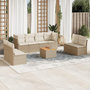 Voir la diapositive 1 : VIDAXL Salon de jardin avec coussins 9 pcs beige resine tressee