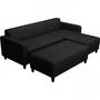 Voir la diapositive 3 : MARKET24 Canapé d'angle fixe 3 places BOB - Tissu Anthracite - Banc - L 197 x P 138 x H 65 cm