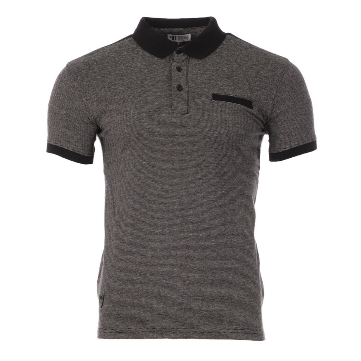 Polo noir discount homme pas cher