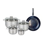 ELO Ensemble de 1 Poêle de cuisson 28 cm et 4 faitouts 12, 16, 20 et 24 cm Elo Prima Brillant