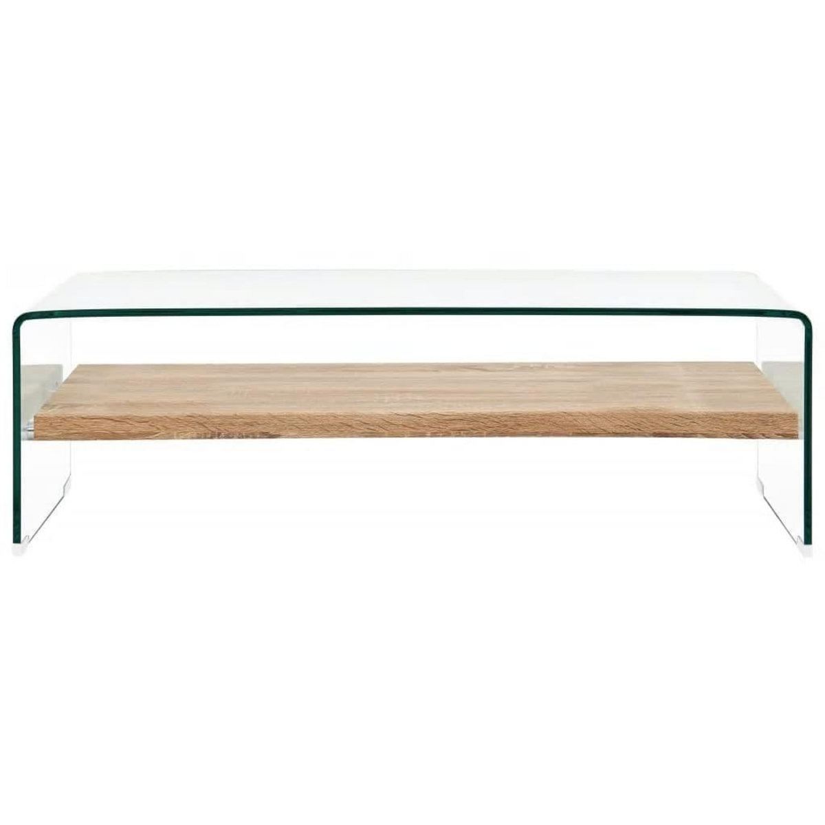 VIDAXL Table basse Clair 98x45x31 cm Verre trempe