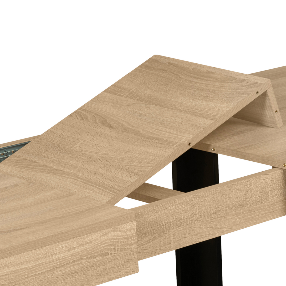 ID MARKET Table à manger extensible rectangle PHOENIX 6-12 personnes bois et noir 200-300 cm