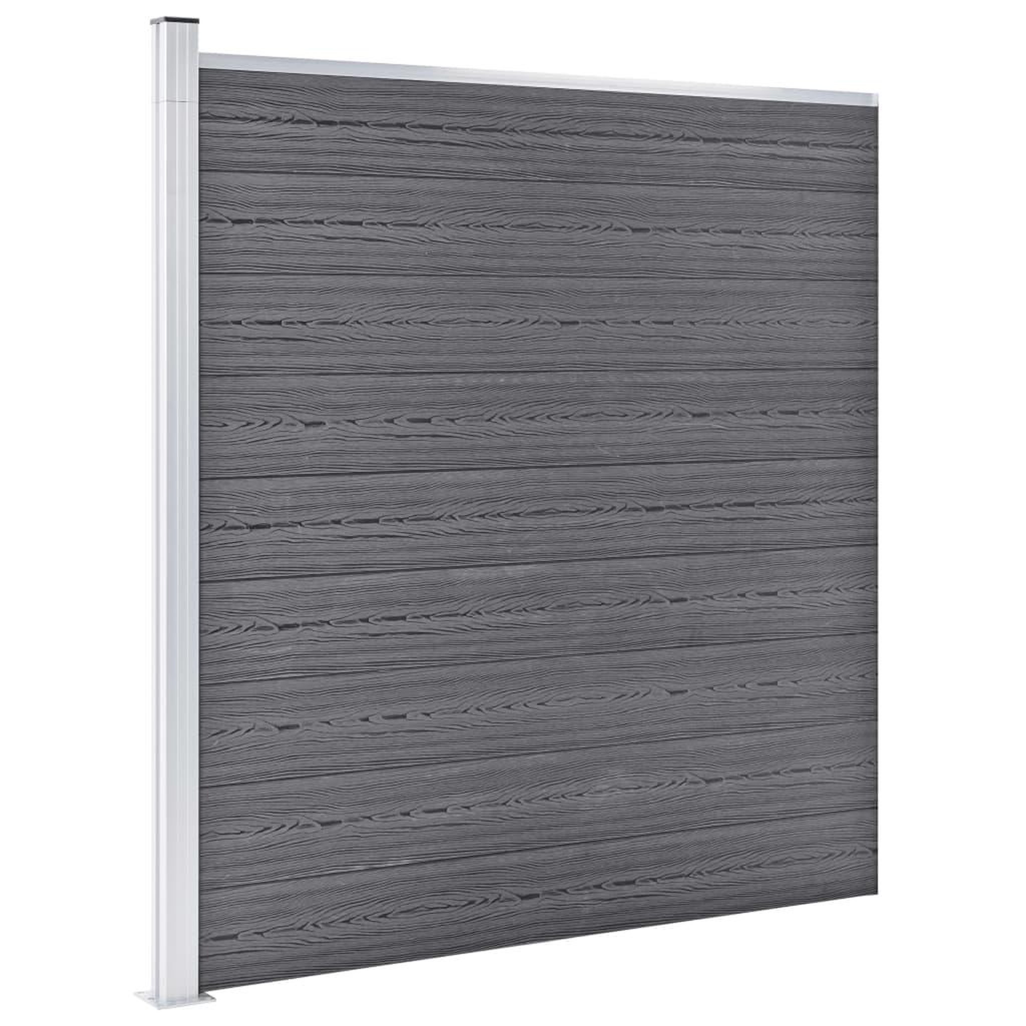 Voir la diapositive 2 : VIDAXL Ensemble de cloture WPC 7 Carre + 1 Incline 1311x186 cm Gris