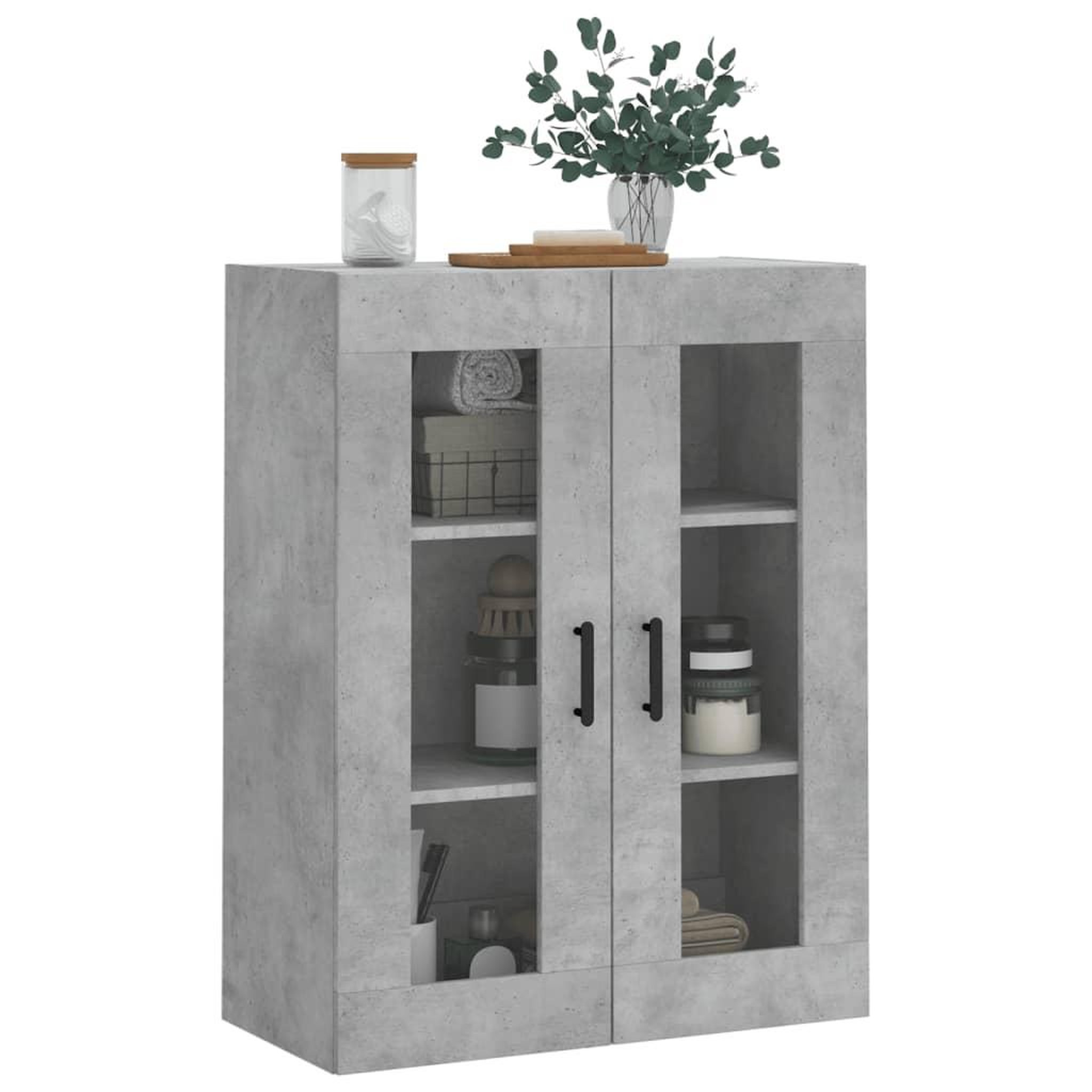 Voir la diapositive 4 : VIDAXL Armoire murale gris beton 69,5x34x90 cm