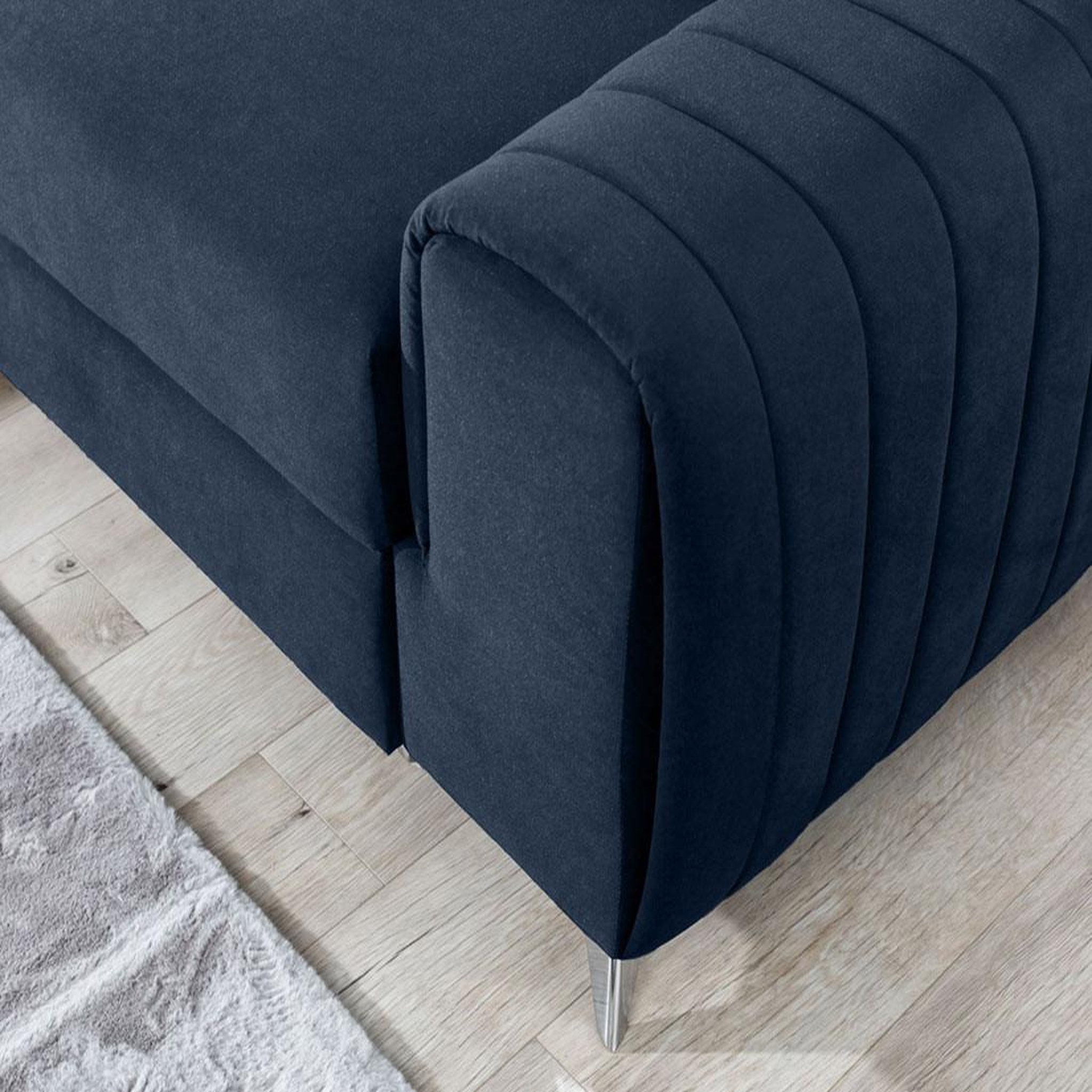 Voir la diapositive 4 : BEST MOBILIER Talisay - canapé d'angle gauche - 5 places - convertible avec coffre - en velours