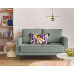 LISA DESIGN Charlie - canapé droit 2 places - en tissu. Coloris disponibles : Vert, Jaune, Gris, Beige, Orange