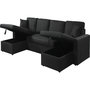 Voir la diapositive 4 : Habitat et Jardin Canapé d'angle panoramique convertible en tissu  Alain  - 4 places - Noir