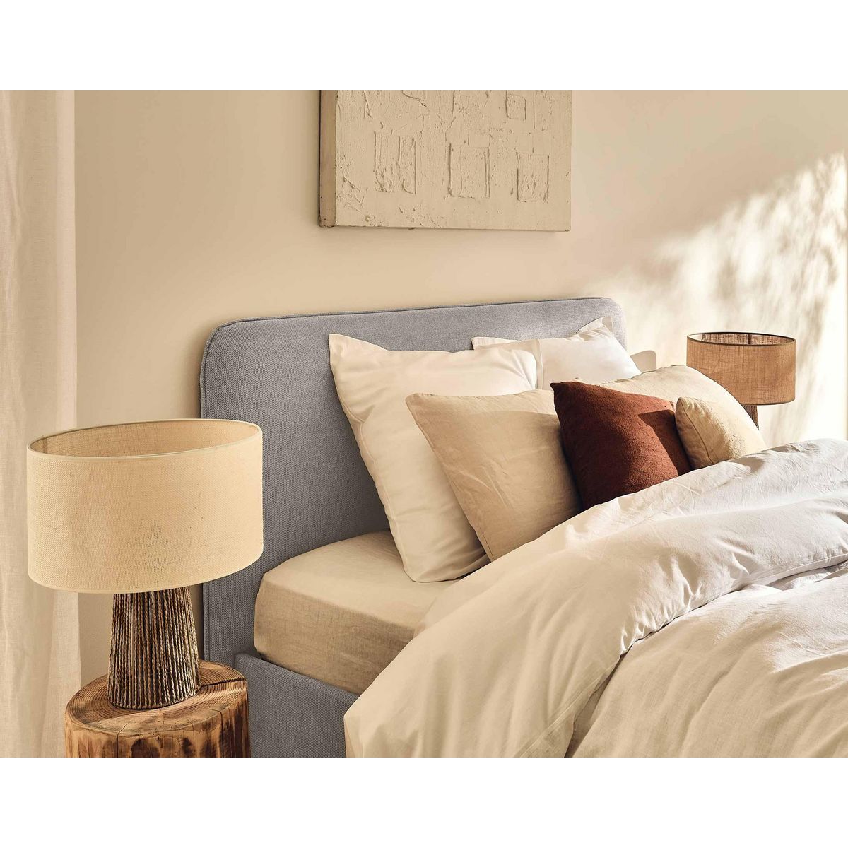 BEST MOBILIER Goyave - lit coffre - 140x190 - en tissu - sommier inclus