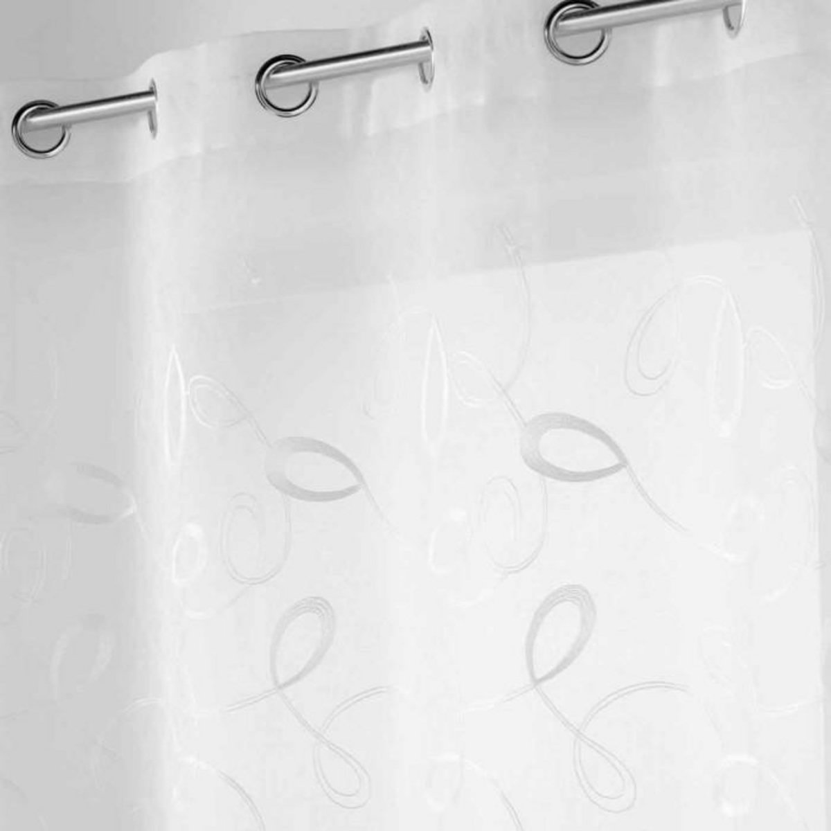 Paris Prix Rideau Voilage à Œillets  Hoops  140x240cm Blanc