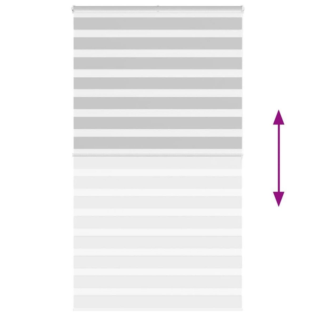 VIDAXL Store zebre gris clair largeur du tissu 115,9 cm polyester